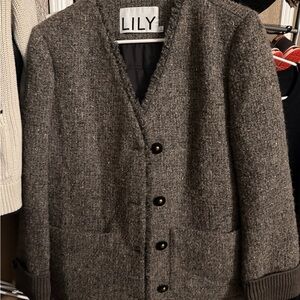 Lily Women's Brown/gray/gold wool blend Blazer